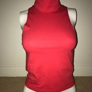 Sold NWT Express Red Turtle-Neck Sleeveless Crop